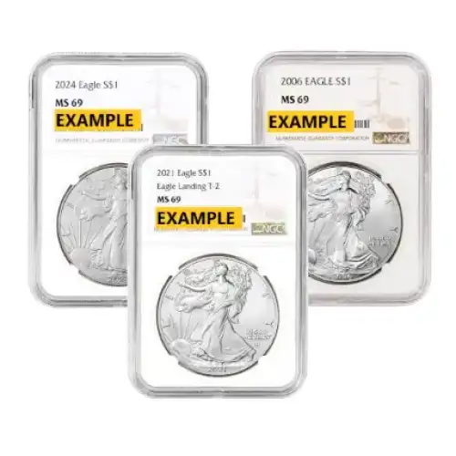 1 oz Silver Eagle NGC MS-69 (Year Varies) (2)