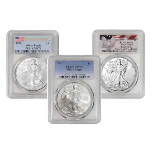 1 oz Silver Eagle NGC/PCGS MS-70 (Year Varies) (5)
