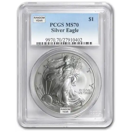 1 oz Silver Eagle PCGS MS-70 (Year Varies) (3)