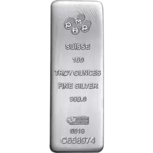 100oz PAMP Cast Silver Bar