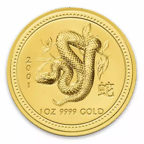 2001 1oz  Australian Perth Mint Gold Lunar: Year of the Snake (2)