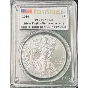 2016 $1 Silver Eagle Silver Eagle - 30th Anniversary First Strike First Strike