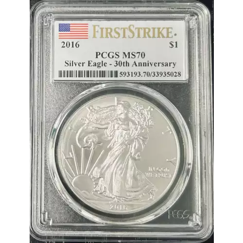 2016 $1 Silver Eagle Silver Eagle - 30th Anniversary First Strike First Strike