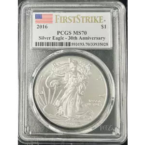 2016 $1 Silver Eagle Silver Eagle - 30th Anniversary First Strike First Strike