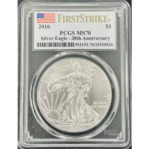 2016 $1 Silver Eagle Silver Eagle - 30th Anniversary First Strike First Strike (2)