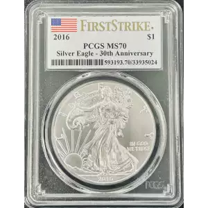 2016 $1 Silver Eagle Silver Eagle - 30th Anniversary First Strike First Strike (2)