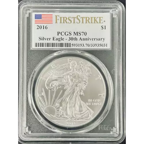2016 $1 Silver Eagle Silver Eagle - 30th Anniversary First Strike First Strike