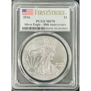 2016 $1 Silver Eagle Silver Eagle - 30th Anniversary First Strike First Strike