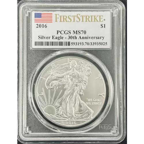 2016 $1 Silver Eagle Silver Eagle - 30th Anniversary First Strike First Strike (2)