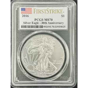 2016 $1 Silver Eagle Silver Eagle - 30th Anniversary First Strike First Strike (2)
