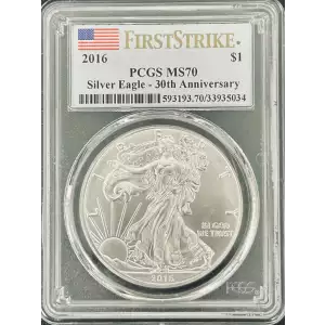 2016 $1 Silver Eagle Silver Eagle - 30th Anniversary First Strike First Strike