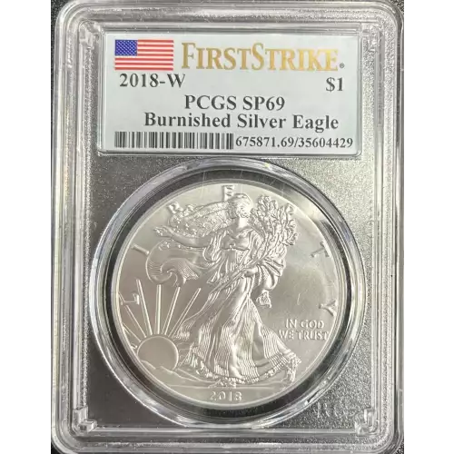 2018-W $1 Burnished Silver Eagle First Strike (2)