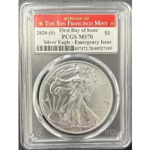 2020-(S) $1 Silver Eagle - Emergency Issue Struck at San Francisco First Day of Issue (2)