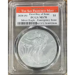 2020-(S) $1 Silver Eagle - Emergency Issue Struck at San Francisco First Day of Issue