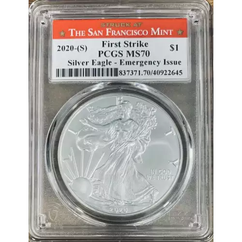 2020-(S) $1 Silver Eagle - Emergency Issue Struck at San Francisco First Strike