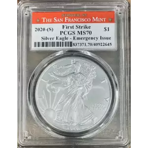 2020-(S) $1 Silver Eagle - Emergency Issue Struck at San Francisco First Strike