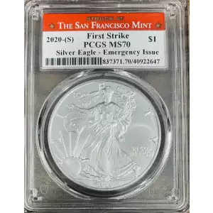2020-(S) $1 Silver Eagle - Emergency Issue Struck at San Francisco First Strike