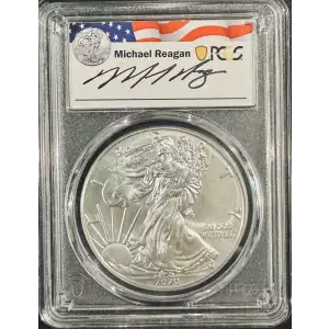 2020-W $1 Burnished Silver Eagle Michael Reagan Silver Eagle