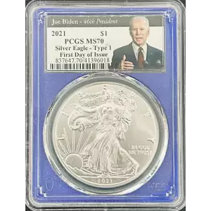 2021 $1 Silver Eagle - Type 1 First Day of Issue