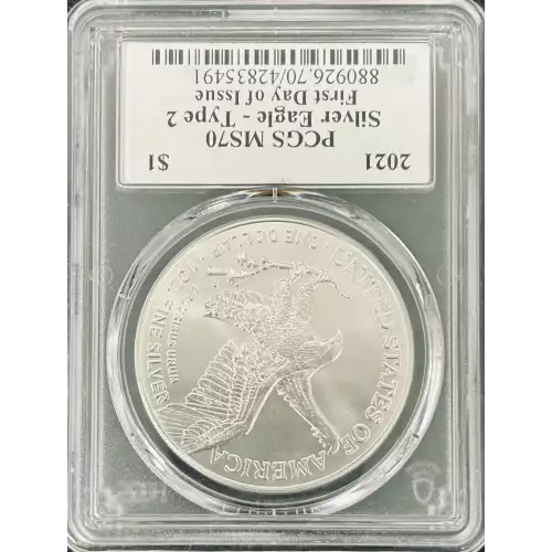 2021 $1 Silver Eagle - Type 2 First Day of Issue