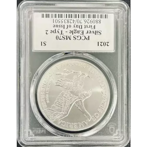 2021 $1 Silver Eagle - Type 2 First Day of Issue