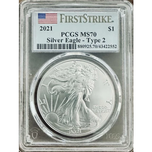 2021 $1 Silver Eagle - Type 2 First Strike