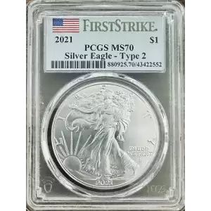 2021 $1 Silver Eagle - Type 2 First Strike