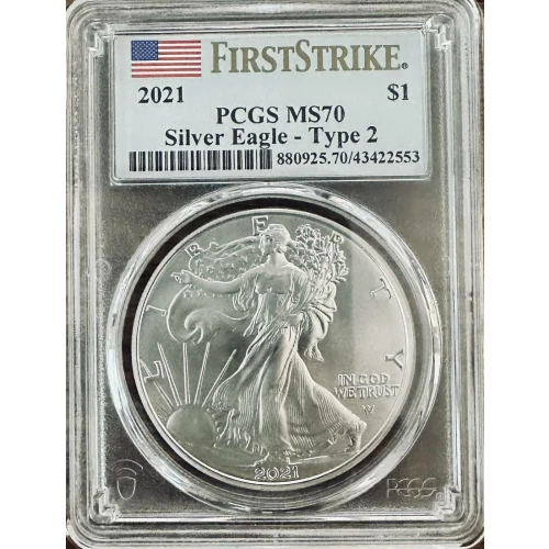 2021 $1 Silver Eagle - Type 2 First Strike
