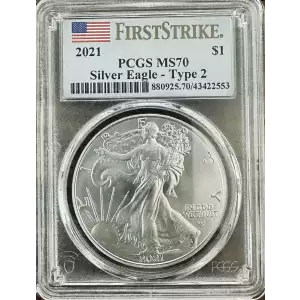 2021 $1 Silver Eagle - Type 2 First Strike