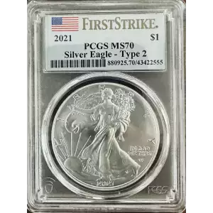 2021 $1 Silver Eagle - Type 2 First Strike