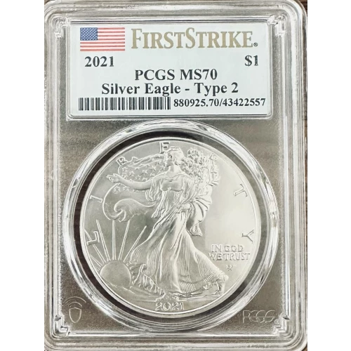 2021 $1 Silver Eagle - Type 2 First Strike