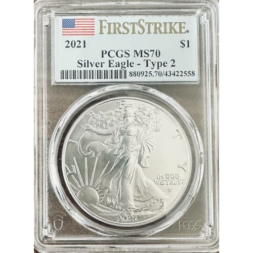 2021 $1 Silver Eagle - Type 2 First Strike