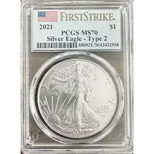 2021 $1 Silver Eagle - Type 2 First Strike