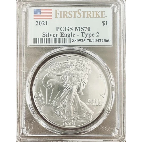 2021 $1 Silver Eagle - Type 2 First Strike