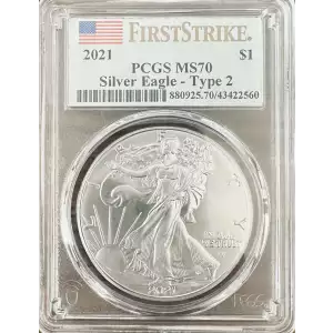 2021 $1 Silver Eagle - Type 2 First Strike