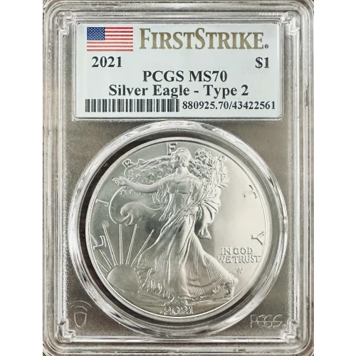 2021 $1 Silver Eagle - Type 2 First Strike