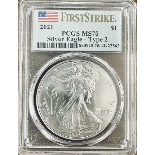 2021 $1 Silver Eagle - Type 2 First Strike