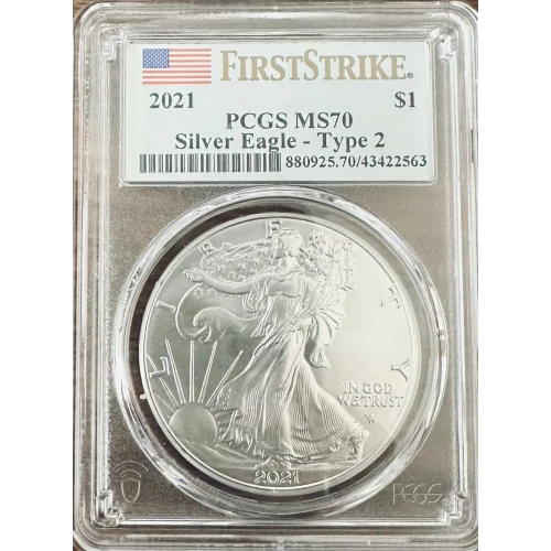 2021 $1 Silver Eagle - Type 2 First Strike