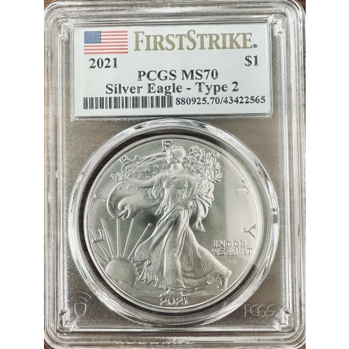 2021 $1 Silver Eagle - Type 2 First Strike