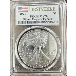 2021 $1 Silver Eagle - Type 2 First Strike
