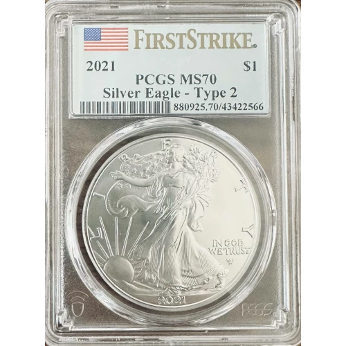 2021 $1 Silver Eagle - Type 2 First Strike