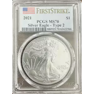2021 $1 Silver Eagle - Type 2 First Strike