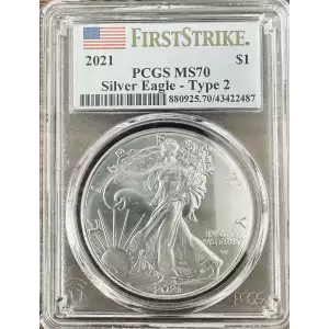 2021 $1 Silver Eagle - Type 2 First Strike