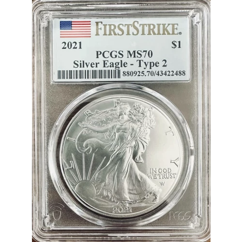 2021 $1 Silver Eagle - Type 2 First Strike