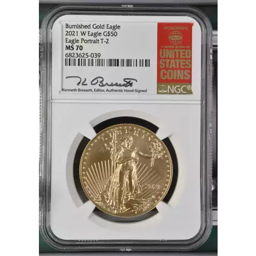 2021 W Eagle Portrait T-2 Burnished Gold Eagle (2)