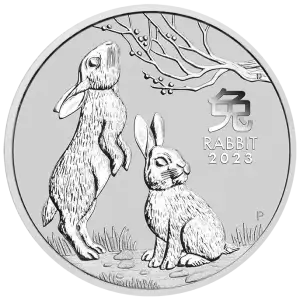 2023 2oz Australian Perth Mint Silver Lunar Series III: Year of the Rabbit (2)