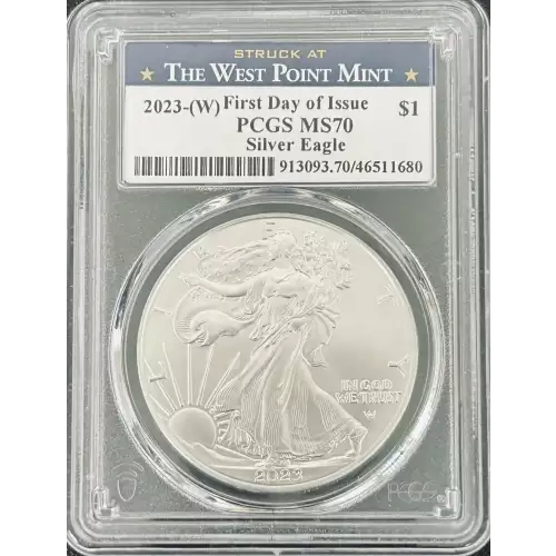 2023-(W) $1 Silver Eagle Struck at West Point First Day of Issue