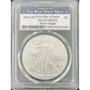 2023-(W) $1 Silver Eagle Struck at West Point First Day of Issue