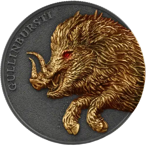 2025 2 oz Germania Beasts - Gullinbursti Ultra Double High Relief Silver Coin (2)