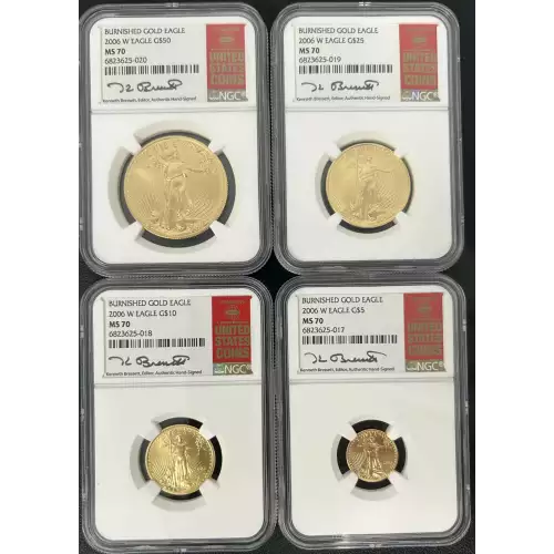 Burnished American Gold Eagle  4-Coin Set ($50, $25, $10, $5)